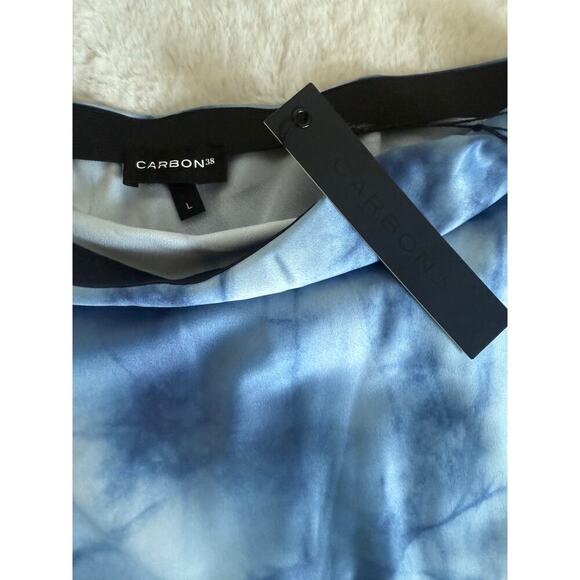 CARBON38 NWT Blue Tie-Dye Midi Skirt Y2K Style Boho Chic Cool Girl Bohemian Sz L - Picture 3 of 5